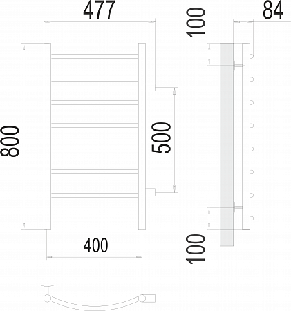 Классик П8 400х800 бп500 Полотенцесушитель  TERMINUS Будённовск - фото 3