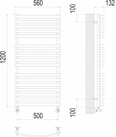 Капри П17 500х1200 Полотенцесушитель  TERMINUS Будённовск - фото 3