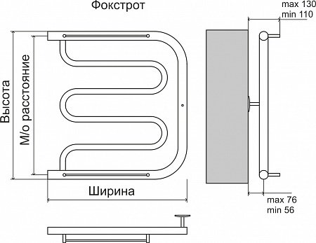 Фокстрот AISI 32х2 500х400 Полотенцесушитель  TERMINUS Будённовск - фото 4