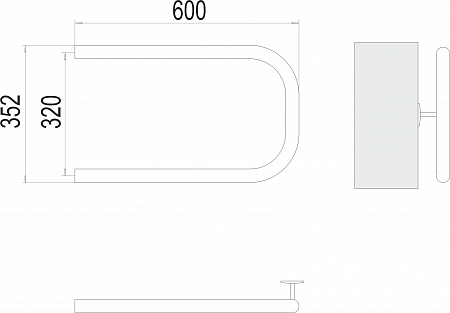 П-обр AISI 32х2 320х600 Полотенцесушитель  TERMINUS Будённовск - фото 3