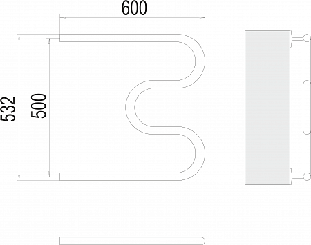 М-обр AISI 32х2 500х600 Полотенцесушитель  TERMINUS Будённовск - фото 3