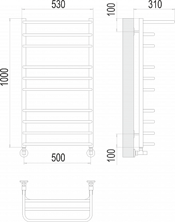 Арктур П10 500х1000 Полотенцесушитель  TERMINUS Будённовск - фото 3