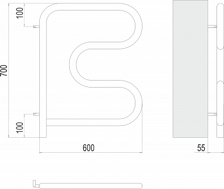 Электро 25 F-обр 600х600 поворотный Полотенцесушитель TERMINUS Будённовск - фото 3