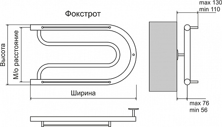 Фокстрот AISI 32х2 320х700 Полотенцесушитель  TERMINUS Будённовск - фото 3