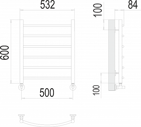 Классик П6 500х600 Полотенцесушитель  TERMINUS Будённовск - фото 3