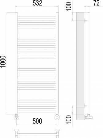 Аврора П20 500х1000 Полотенцесушитель  TERMINUS Будённовск - фото 3