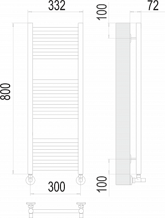 Аврора П16 300х800 Полотенцесушитель  TERMINUS Будённовск - фото 3