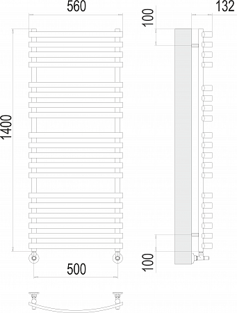 Капри П19 500х1400 Полотенцесушитель  TERMINUS Будённовск - фото 3