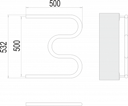 М-обр AISI 32х2 500х500 Полотенцесушитель  TERMINUS Будённовск - фото 3