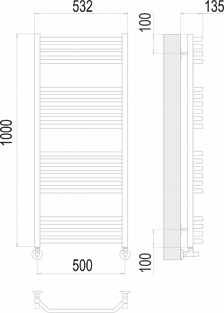 Виктория П20 500х1000 Полотенцесушитель  TERMINUS Будённовск - фото 3