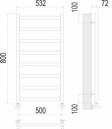 Аврора П8 500х800 Полотенцесушитель  TERMINUS Будённовск - фото 3