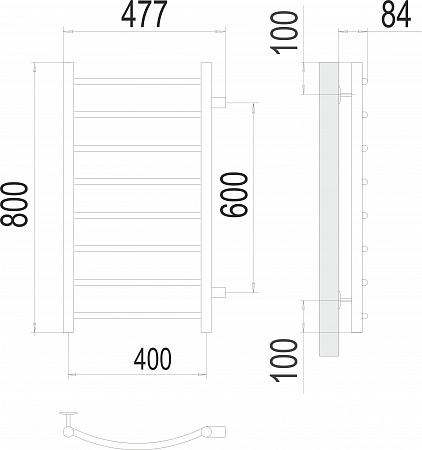 Классик П8 400х800 бп600 Полотенцесушитель  TERMINUS Будённовск - фото 3