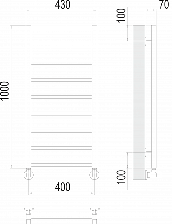 Контур П9 400х1000 Полотенцесушитель  TERMINUS Будённовск - фото 3