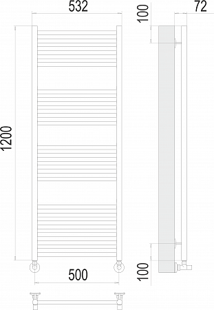 Аврора П22 500х1200 Полотенцесушитель  TERMINUS Будённовск - фото 3