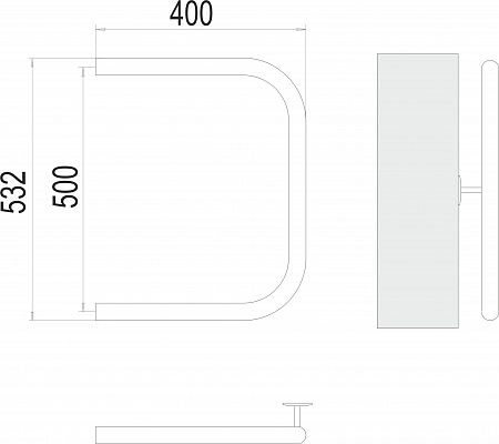 П-обр AISI 32х2 500х400 Полотенцесушитель  TERMINUS Будённовск - фото 3